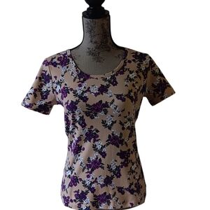 White Stag women's multicolored floral short-sleeve top size S